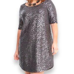 Torrid Sequin Shift Dress Cutout Back Size 10